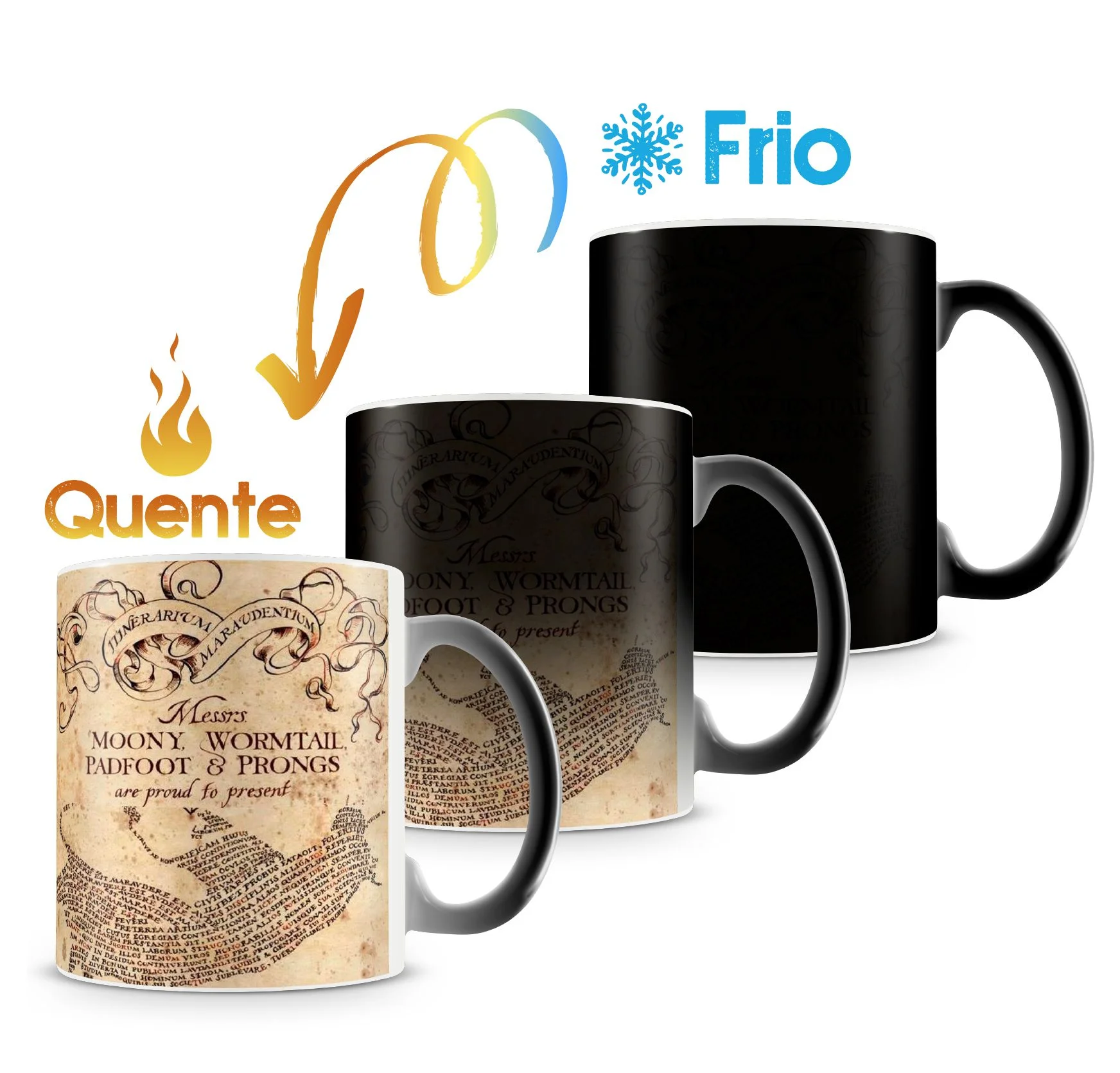 Caneca Mágica Harry Potter Mapa do Maroto